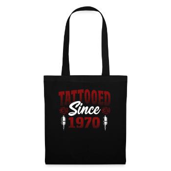 Tattooed Since 1970 Red Rose Theme Tattoo Ink - Tote Bag - black - Front