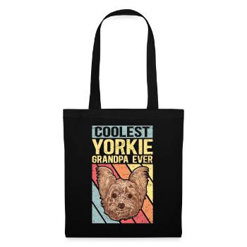 Yorkie Grandpa Yorkshire Terrier Dog Cadeau - Sac en tissu - noir - Devant