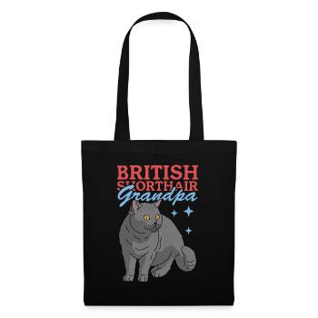 British Shorthair Grandpa | Cat Dad Gift - Tote Bag - black - Front