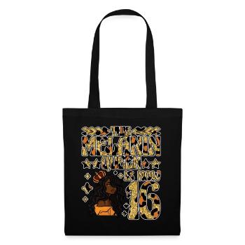 Cette reine de mélanine a maintenant 16 ans de noir - Sac en tissu - noir - Devant