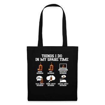 Ce que je fais pendant mon temps libre | Bourbon - Sac en tissu - noir - Devant