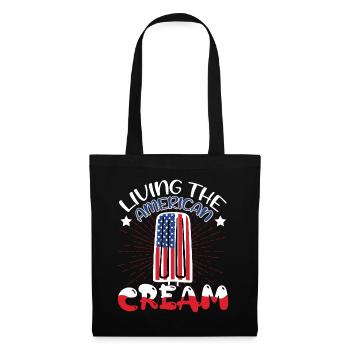 Living The American Cream | July 4 Shirt | Fourth - Tote Bag - black - Front
