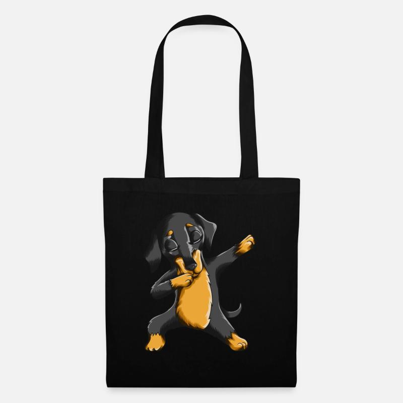 Dabbing Dackel Hund Hundbesitzer Hunde Dab - Stoffbeutel - Schwarz