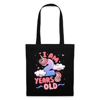 I am 2 years old | Unicorn theme | 2nd - Tote Bag - black - Front