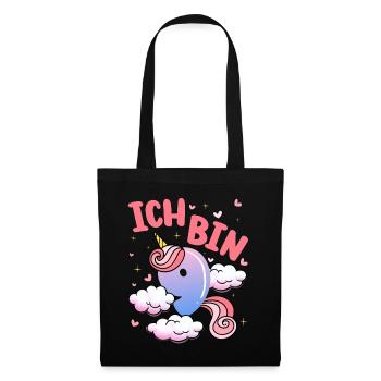Ich Bin 9 Jahre Alt | Einhorn-thema | 9. - Stoffbeutel - Schwarz - Vorne