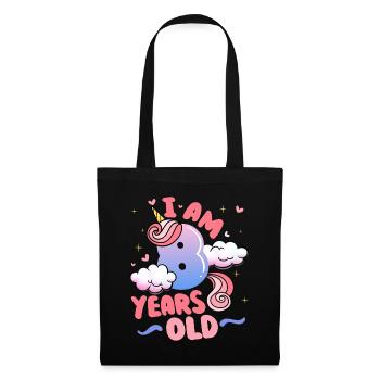 I am 8 years old | Unicorn theme | 8. - Tote Bag - black - Front