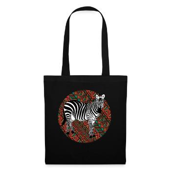 Tshirt zèbre en Afrique Horse Safari - Sac en tissu - noir - Devant