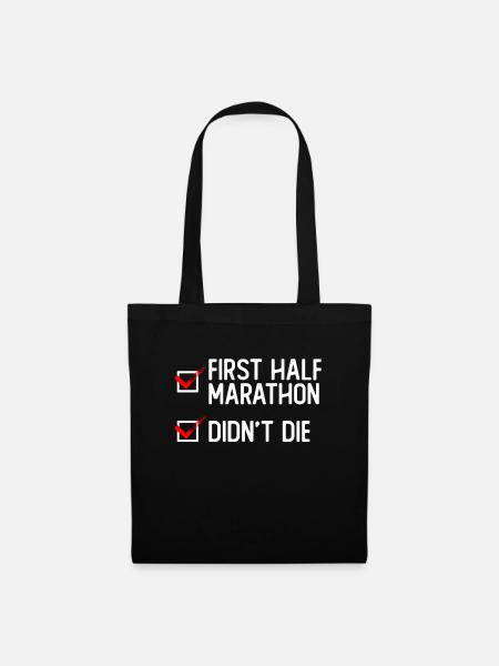 Halbmarathon Läufer Jogger Laufen Jogging Geschenk - Stoffbeutel - Schwarz