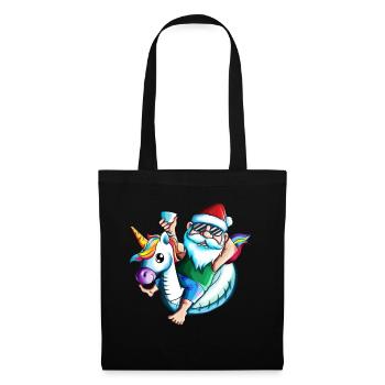 Urlaub Weihnachtsmotiv Fan Sante Pool Sonnenbrille - Stoffbeutel - Schwarz - Vorne