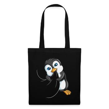 Petit mignon empereur pingouin plongée océan - Sac en tissu - noir - Devant