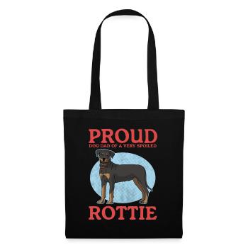 Rottweiler Dad Rottie Hunde Hundehalter Geschenk - Stoffbeutel - Schwarz - Vorne