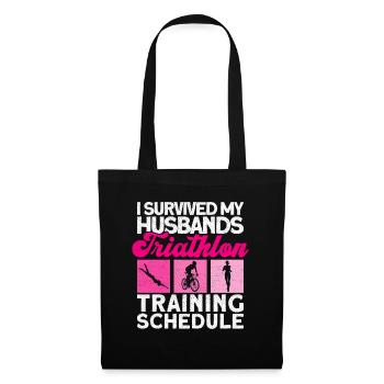 Triathlon Training Frauen Triathlet Geschenk - Stoffbeutel - Schwarz - Vorne
