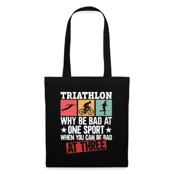 Triathlon Training Lustiges Triathlet Geschenk - Stoffbeutel - Schwarz - Vorne