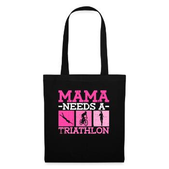 Mama braucht einen Triathlon - Triathlon Frauen - Stoffbeutel - Schwarz - Vorne