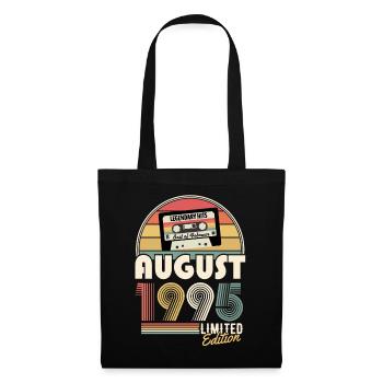 August 1995 Vintage Jahrgang Geburtstag Geschenk - Stoffbeutel - Schwarz - Vorne