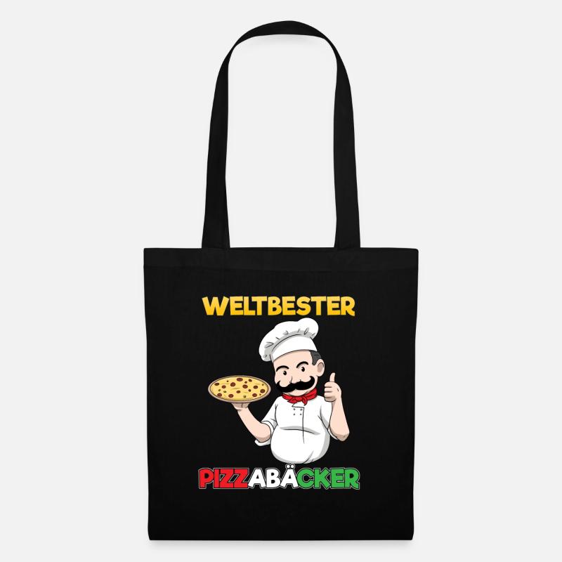 Weltbester Pizzabäcker Italien Pizza Pizzeria - Stoffbeutel - Schwarz