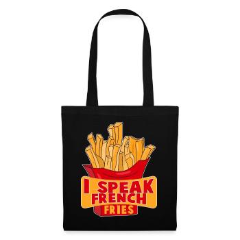 I Speak French Fries - Stoffbeutel - Schwarz - Vorne