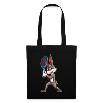 Rabbit Rabbit Tennis Sport Design Racket - Tote Bag - black - Front