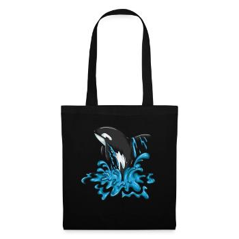 Joyful Whale Orca Saute Happy Whale Design - Sac en tissu - noir - Devant