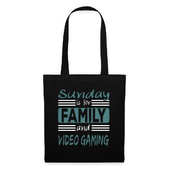 Sunday is for family and Video Gaming saying - Tote Bag - black - Front