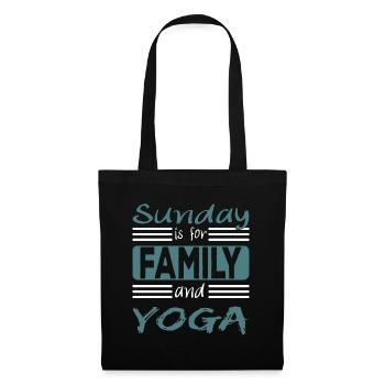 Le dimanche est pour la famille et le dicton du yoga - Sac en tissu - noir - Devant