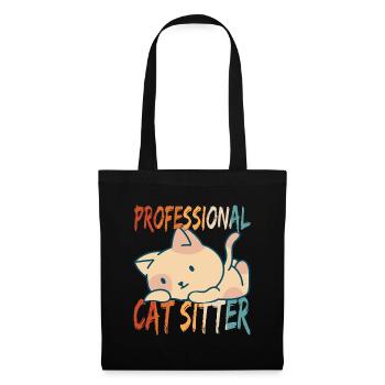 Professional cat Sitter with Cute Cat - Tote Bag - black - Front
