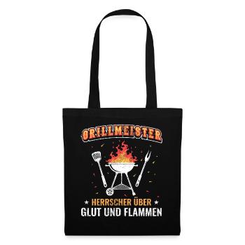 Grillmeister Spruch - Stoffbeutel - Schwarz - Vorne