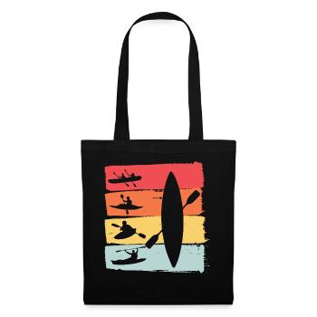 Kanurennsport Kanu Retro Geschenk - Stoffbeutel - Schwarz - Vorne