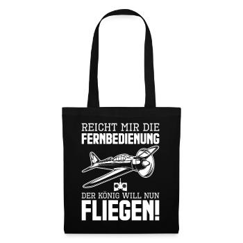 Modellflug Modellbau Modellfliegen - Stoffbeutel - Schwarz - Vorne