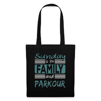 Le dimanche est pour la famille et le parkour dit - Sac en tissu - noir - Devant