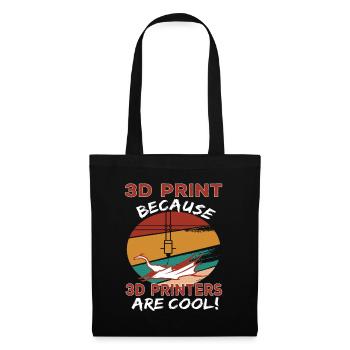 slogan d’impression 3D rétro amusant pour hommes et femmes - Sac en tissu - noir - Devant
