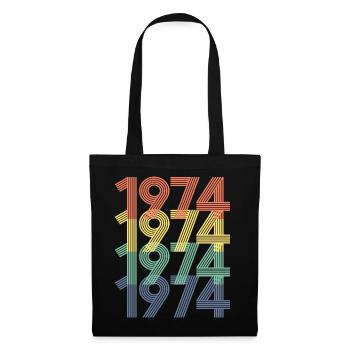 1974 Jahrgang 50. Geburtstag Männer Frauen 50 Jahre alt - Stoffbeutel - Schwarz - Vorne