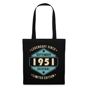Septembre 1951 Vintage Retro Anniversaire - Sac en tissu - noir - Devant