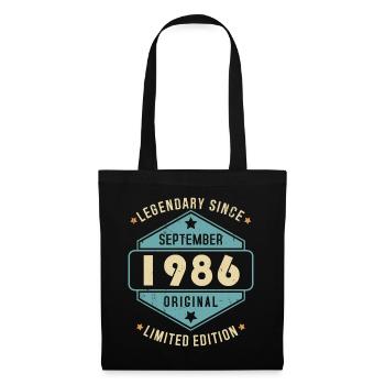 Septembre 1986 Vintage Retro Anniversaire - Sac en tissu - noir - Devant