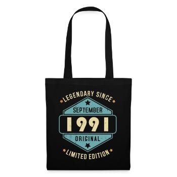 Septembre 1991 Vintage Retro Anniversaire - Sac en tissu - noir - Devant