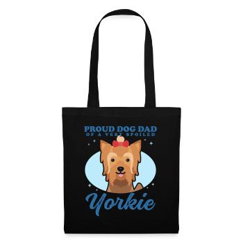 Yorkshire Terrier Papa Yorkie Chien Propriétaire Cadeau - Sac en tissu - noir - Devant