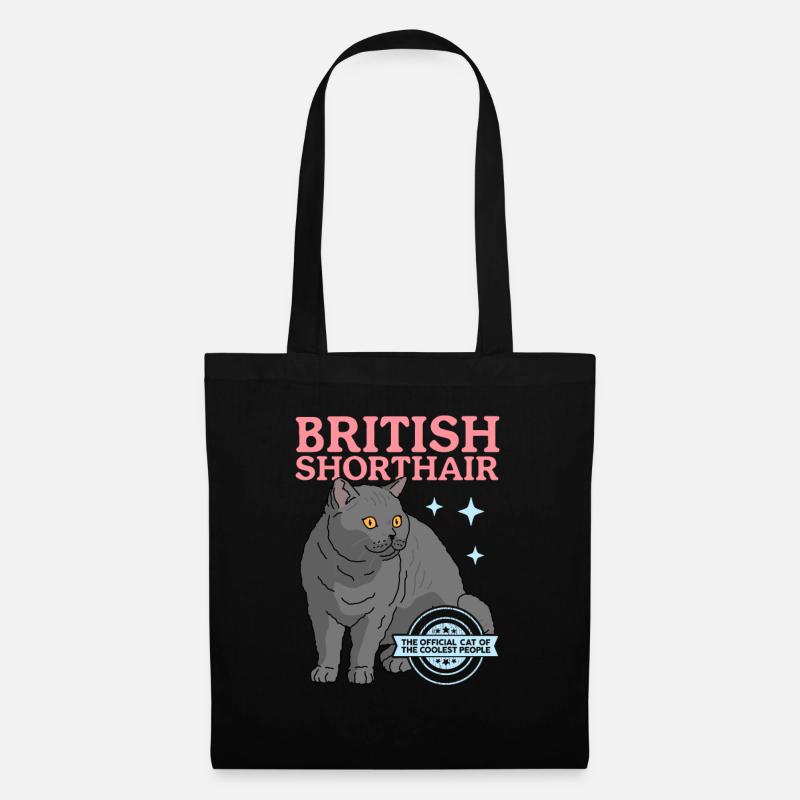 Britisch Kurzhaar Katzen Katzenbesitzer Geschenk - Stoffbeutel - Schwarz