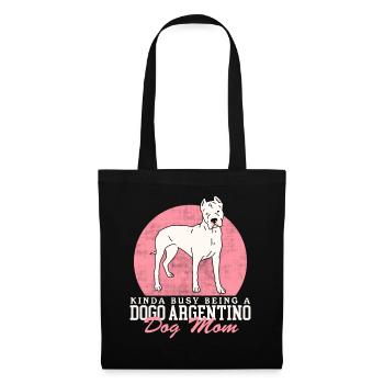Dogo Argentino Maman Chien Propriétaire Cadeau - Sac en tissu - noir - Devant