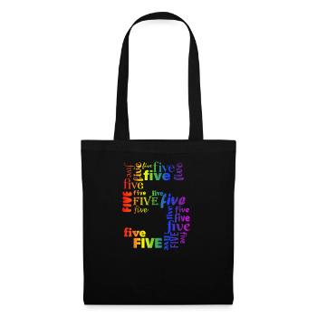 Five 5th Birthday | Coldorful Words Themed - Stoffbeutel - Schwarz - Vorne