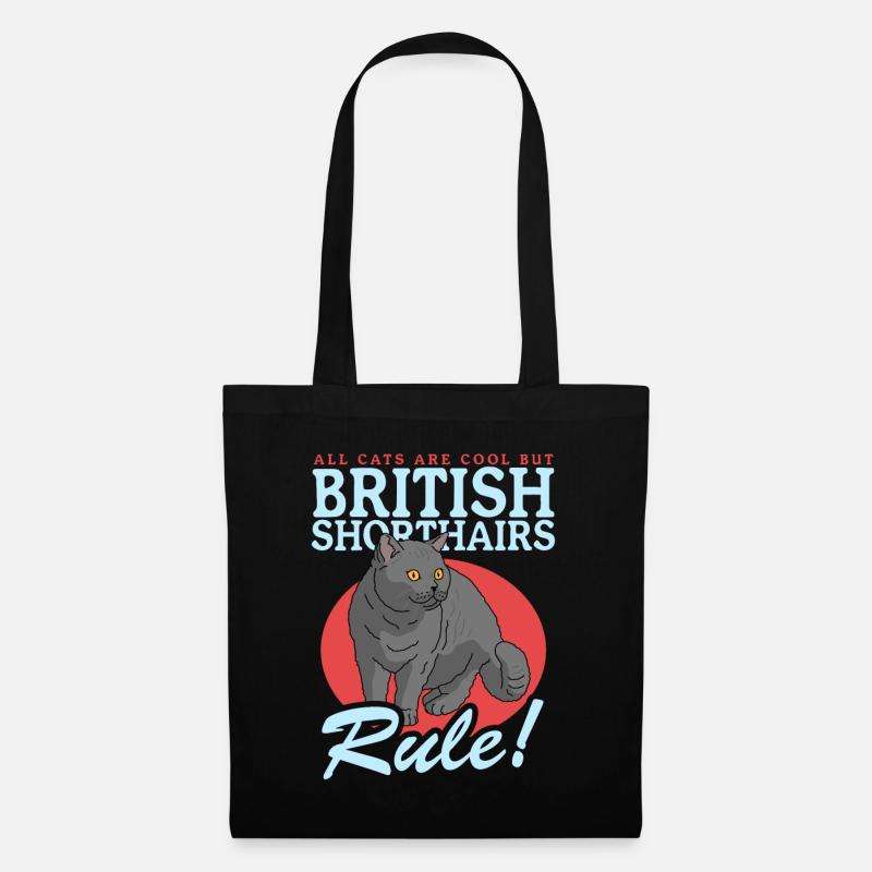 Britisch Kurzhaar Katzen Katzenbesitzer Geschenk - Stoffbeutel - Schwarz