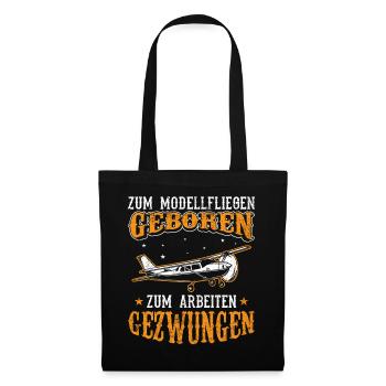 Modellflugzeug Flieger Flugzeug Pilot Modellflug - Stoffbeutel - Schwarz - Vorne