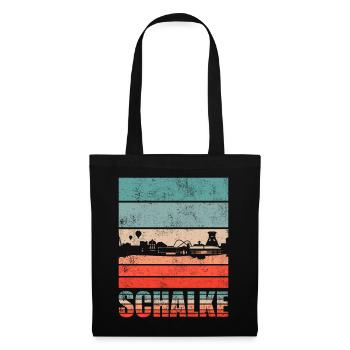 Schalke Skyline Fan Schalke Fanartikel - Stoffbeutel - Schwarz - Vorne