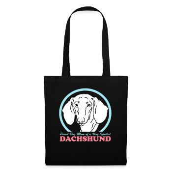 Dachshund Mom Dackel Hunde Hundebesitzer Geschenk - Stoffbeutel - Schwarz - Vorne
