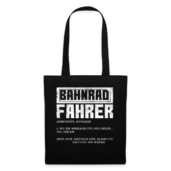 Bahnradfahrer Bahnrad Geschenk - Stoffbeutel - Schwarz - Vorne