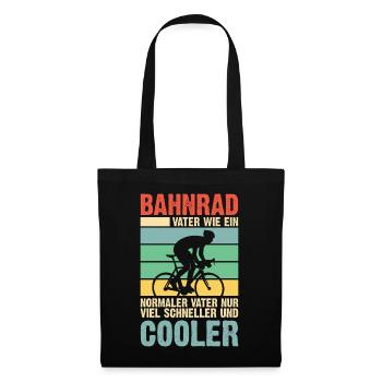 Bahnrad Vater Papa Vatertag Geschenk - Stoffbeutel - Schwarz - Vorne