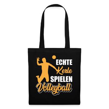 Beachvolleyball | Echte Kerle spielen Volleyball - Stoffbeutel - Schwarz - Vorne