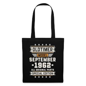 Oldtimer September 1962 Geburtstag Geschenk - Stoffbeutel - Schwarz - Vorne