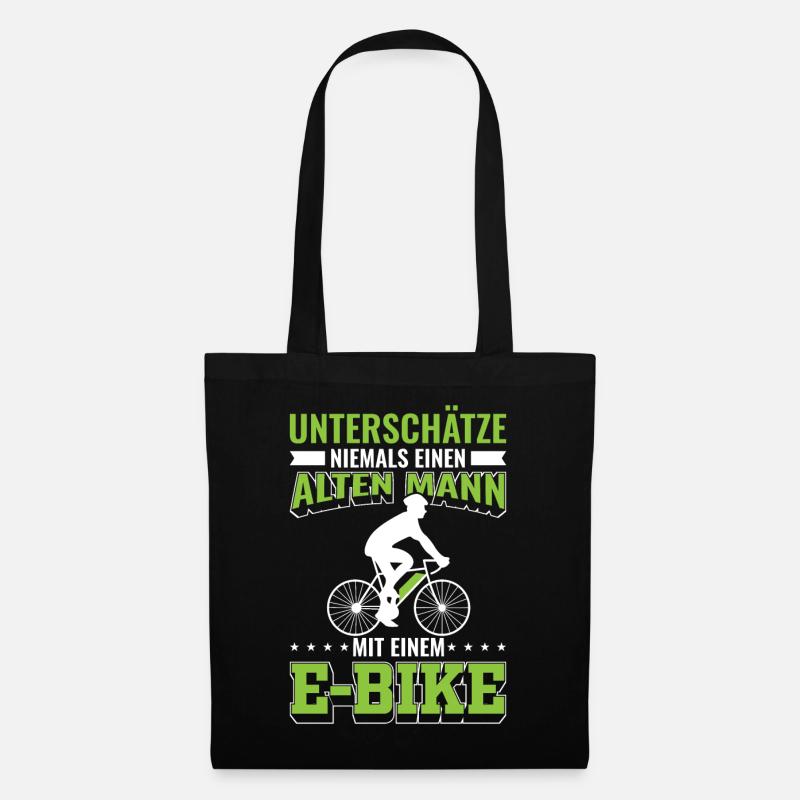 E Bikes E Bike E-Bikes Elektro Bike Männer Spruch - Stoffbeutel - Schwarz