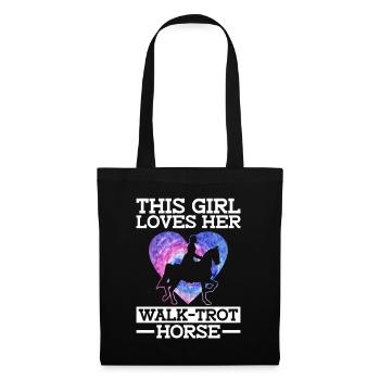 Cette fille aime son cheval au trot - Selle - Sac en tissu - noir - Devant