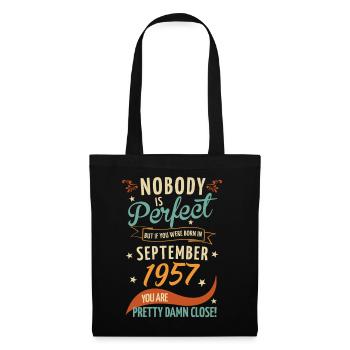 Nobody is perfect born in September 1957 - Tote Bag - black - Front